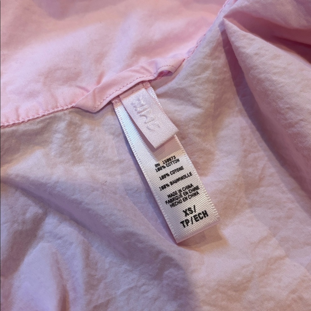 SKIMS XS Baby Pink Pajama Shirt Poplin Button Up Sleep Top - Picture 5 of 6
